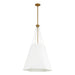 Manila Three Light Pendant Aged Gold/White Linen-Pendants-Alora-Lighting Design Store