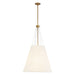Manila Three Light Pendant Aged Gold/White Linen-Pendants-Alora-Lighting Design Store