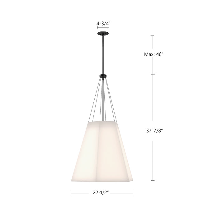 Manila Three Light Pendant Aged Gold/White Linen-Pendants-Alora-Lighting Design Store