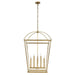 Manor Eight Light Foyer Pendant Vintage Brass-Foyer/Hall Lanterns-Alora-Lighting Design Store