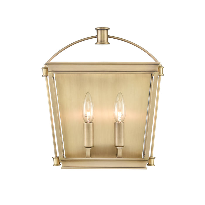 Manor Two Light Bathroom Fixture Vintage Brass-Sconces-Alora-Lighting Design Store
