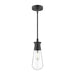 Marcel One Light Outdoor Pendant Clear Bubble Glass/Textured Black-Mini Pendants-Alora-Lighting Design Store