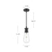Marcel One Light Outdoor Pendant Clear Bubble Glass/Textured Black-Mini Pendants-Alora-Lighting Design Store
