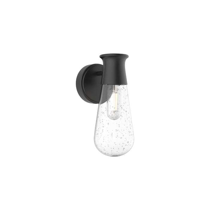 Marcel One Light Outdoor Wall Lantern Clear Bubble Glass/Textured Black-Sconces-Alora-Lighting Design Store