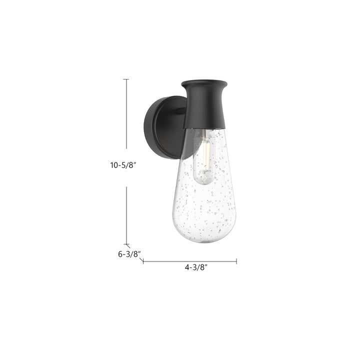 Marcel One Light Outdoor Wall Lantern Clear Bubble Glass/Textured Black-Sconces-Alora-Lighting Design Store