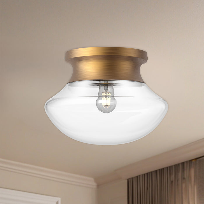 Marcel One Light Flush Mount Aged Gold-Flush Mounts-Alora-Lighting Design Store