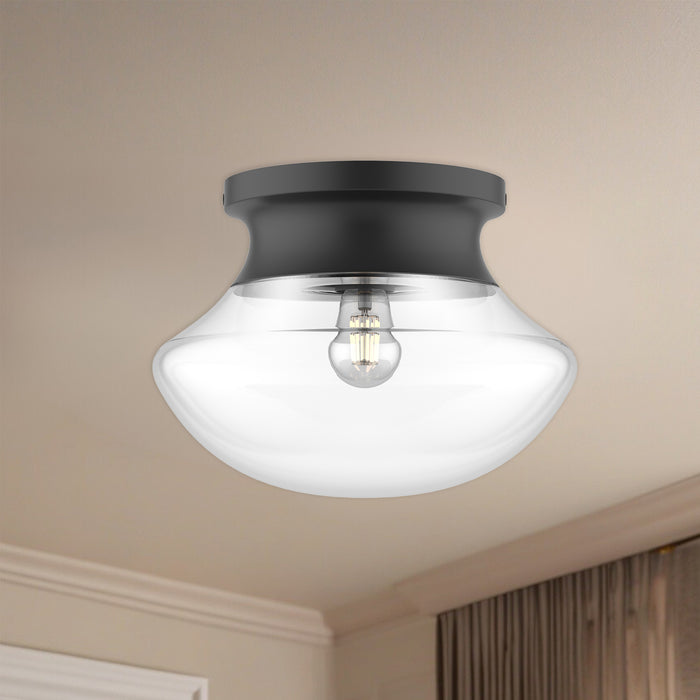 Marcel One Light Flush Mount Matte Black-Flush Mounts-Alora-Lighting Design Store