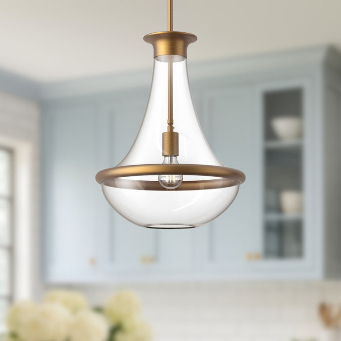 Marcel One Light Pendant Aged Gold-Mini Pendants-Alora-Lighting Design Store