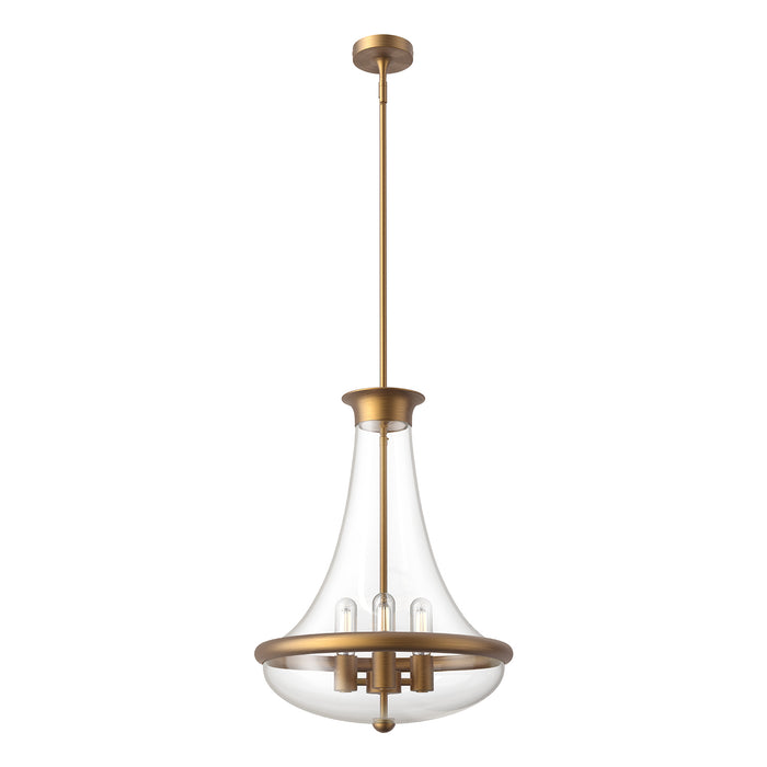 Marcel Four Light Pendant Aged Gold-Foyer/Hall Lanterns-Alora-Lighting Design Store