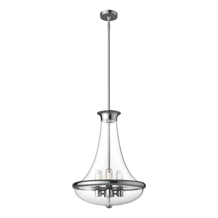 Marcel Four Light Pendant Chrome-Foyer/Hall Lanterns-Alora-Lighting Design Store
