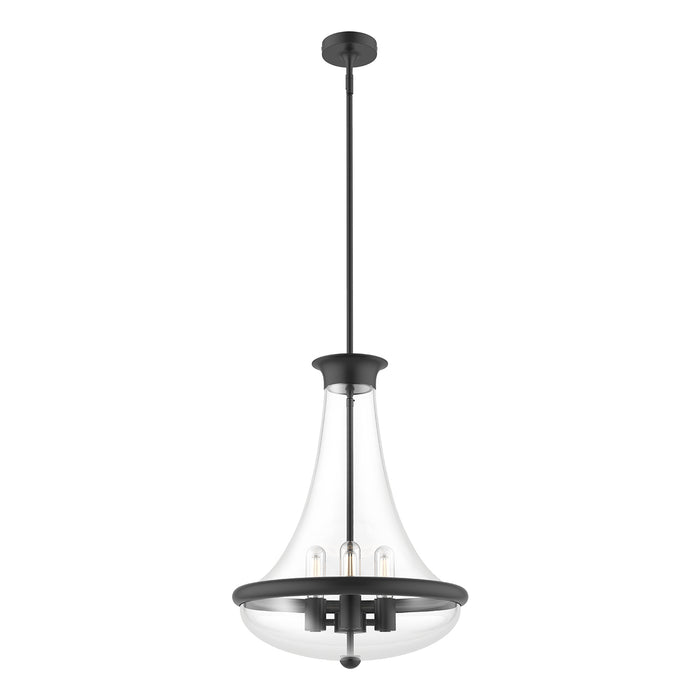 Marcel Four Light Pendant Matte Black-Foyer/Hall Lanterns-Alora-Lighting Design Store