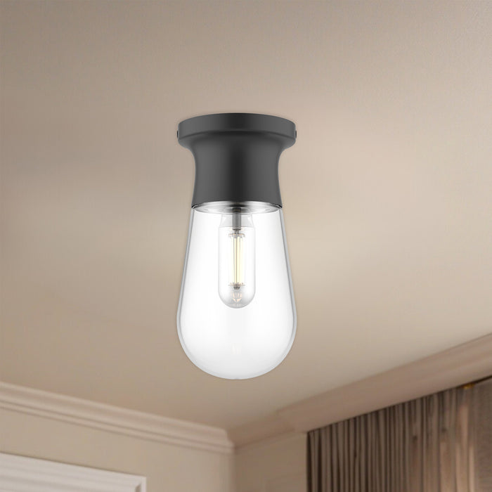 Marcel One Light Semi-Flush Mount Matte Black-Flush Mounts-Alora-Lighting Design Store