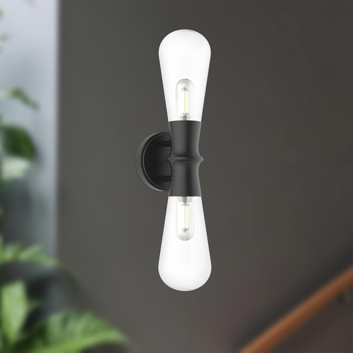 Marcel Two Light Wall Sconce Matte Black-Sconces-Alora-Lighting Design Store