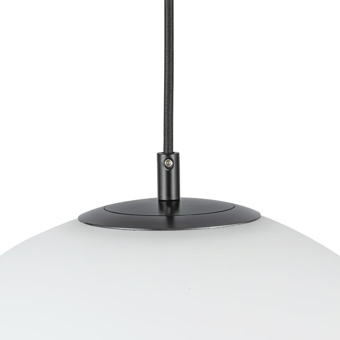Marco One Light Pendant Black/Opal Glass-Pendants-Kuzco Lighting-Lighting Design Store