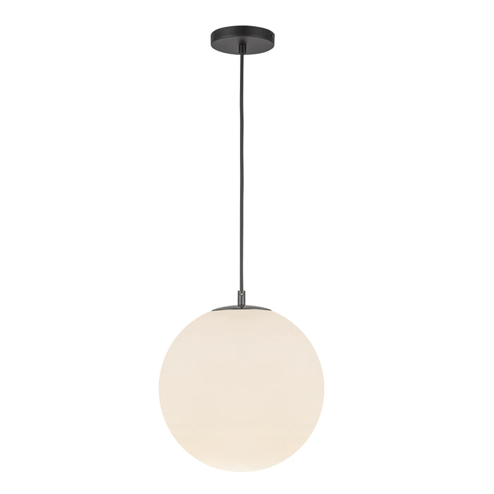 Marco One Light Pendant Black/Opal Glass-Pendants-Kuzco Lighting-Lighting Design Store