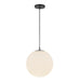 Marco One Light Pendant Black/Opal Glass-Pendants-Kuzco Lighting-Lighting Design Store