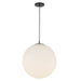 Marco One Light Pendant Black/Opal Glass-Pendants-Kuzco Lighting-Lighting Design Store