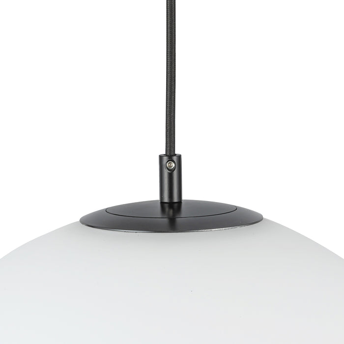 Marco One Light Pendant Black/Opal Glass-Pendants-Kuzco Lighting-Lighting Design Store