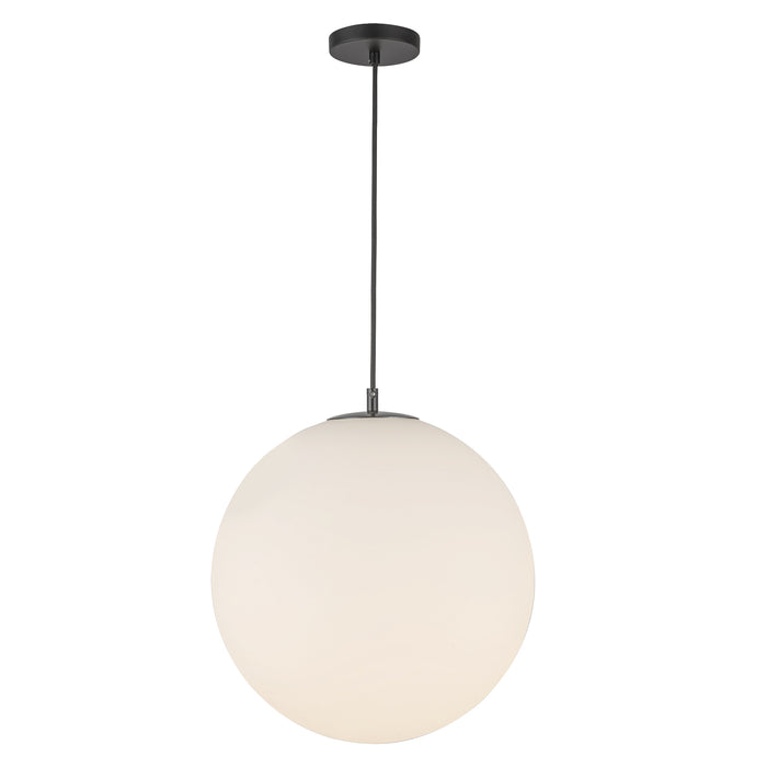 Marco One Light Pendant Black/Opal Glass-Pendants-Kuzco Lighting-Lighting Design Store