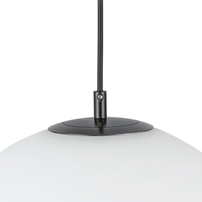 Marco LED Pendant Black/Opal Glass-Pendants-Kuzco Lighting-Lighting Design Store