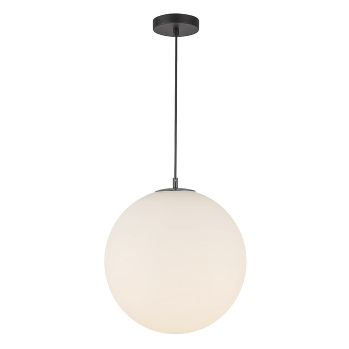 Marco LED Pendant Black/Opal Glass-Pendants-Kuzco Lighting-Lighting Design Store