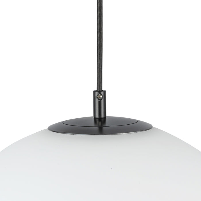 Marco LED Pendant Black/Opal Glass-Pendants-Kuzco Lighting-Lighting Design Store
