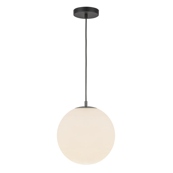 Marco LED Pendant Black/Opal Glass-Pendants-Kuzco Lighting-Lighting Design Store