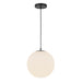 Marco LED Pendant Black/Opal Glass-Pendants-Kuzco Lighting-Lighting Design Store