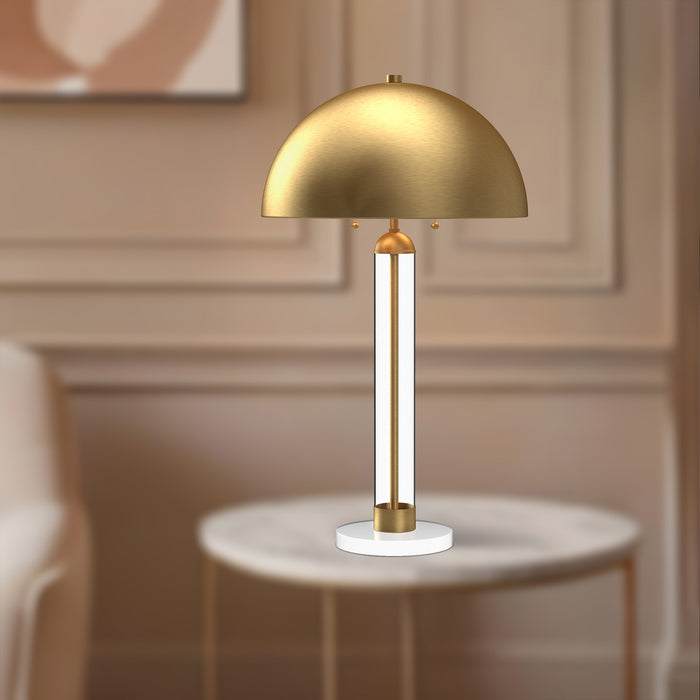 Margaux Two Light Table Lamp Brushed Gold-Lamps-Alora-Lighting Design Store
