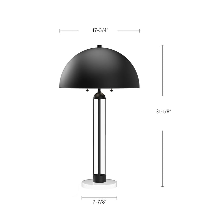 Margaux Two Light Table Lamp Matte Black-Lamps-Alora-Lighting Design Store