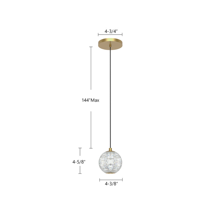 Marni LED Pendant Natural Brass-Mini Pendants-Alora-Lighting Design Store