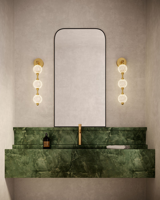 Marni LED Wall Vanity Natural Brass-Sconces-Alora-Lighting Design Store