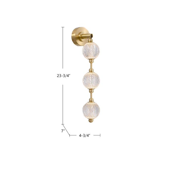 Marni LED Wall Vanity Natural Brass-Sconces-Alora-Lighting Design Store