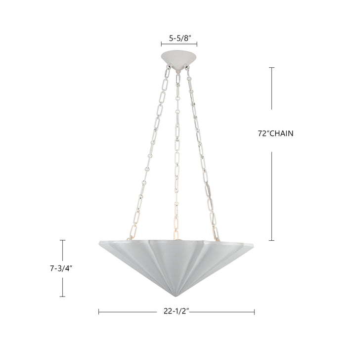 Martine Three Light Chandelier Antique White-Pendants-Alora-Lighting Design Store