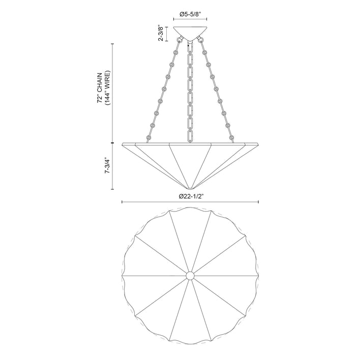 Martine Three Light Chandelier Antique White-Pendants-Alora-Lighting Design Store