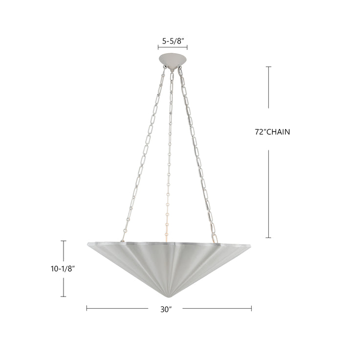Martine Four Light Chandelier Antique White-Pendants-Alora-Lighting Design Store