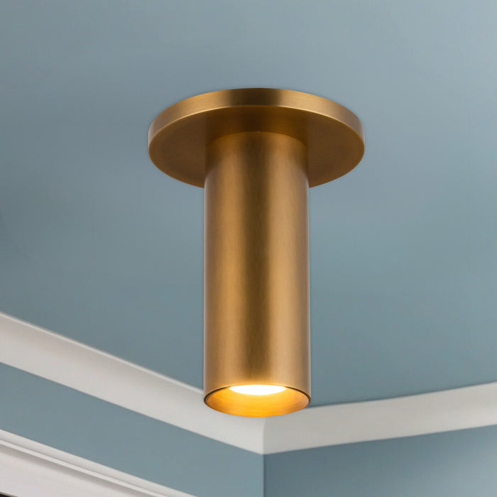 Mason LED Semi Flush Mount Vintage Brass-Flush Mounts-Kuzco Lighting-Lighting Design Store