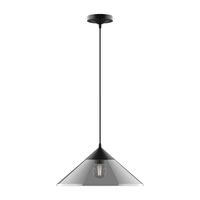 Mauer One Light Pendant Matte Black/Smoked-Pendants-Alora-Lighting Design Store