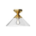 Mauer One Light Semi-Flush Mount Brushed Gold/Clear Glass-Semi-Flush Mts.-Alora-Lighting Design Store