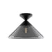Mauer One Light Semi-Flush Mount Matte Black/Smoked-Flush Mounts-Alora-Lighting Design Store