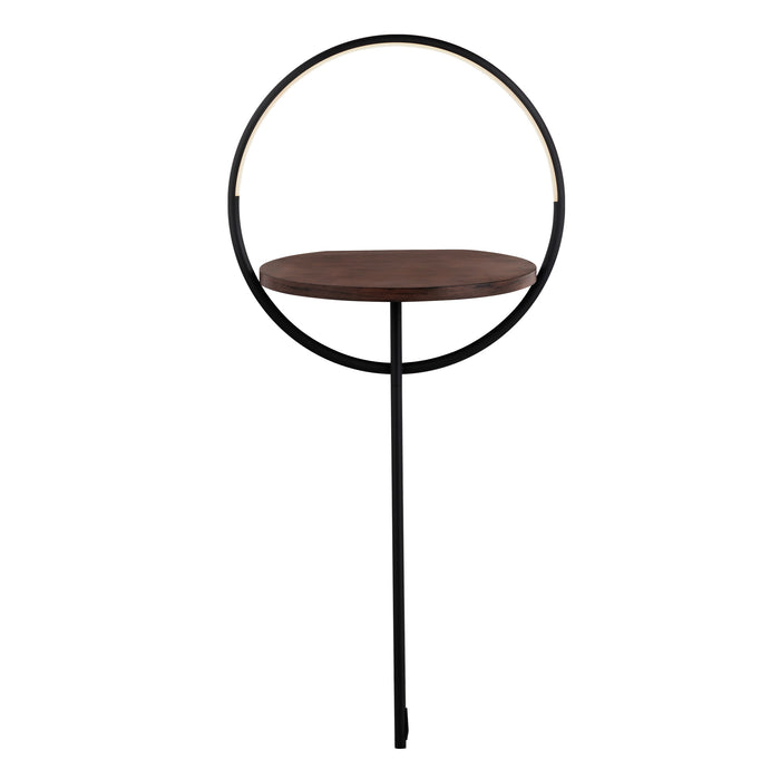 Maya LED Floor Lamp Black/Walnut-Lamps-Kuzco Lighting-Lighting Design Store