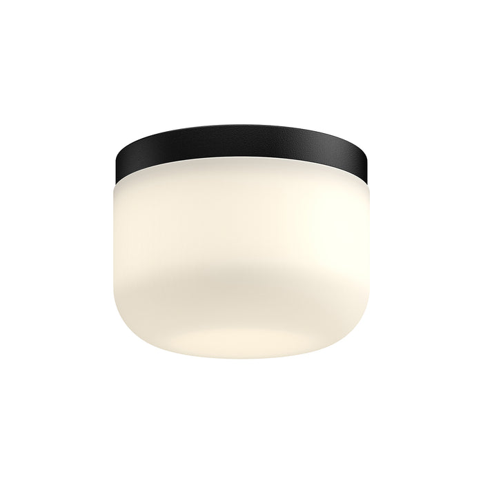 Mel LED Flush Mount Black/Opal Glass-Flush Mounts-Kuzco Lighting-Lighting Design Store