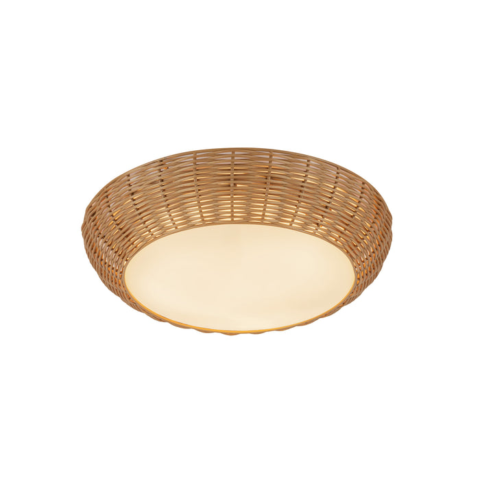 Merida Two Light Flush Mount Rattan-Flush Mounts-Alora-Lighting Design Store