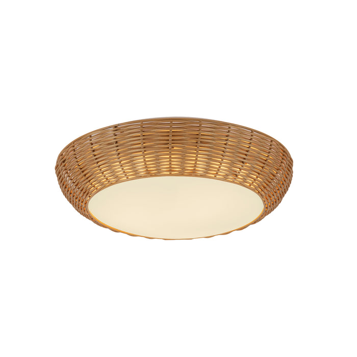 Merida Two Light Flush Mount Rattan-Flush Mounts-Alora-Lighting Design Store