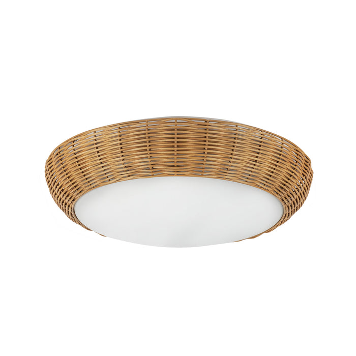 Merida Three Light Flush Mount Rattan-Flush Mounts-Alora-Lighting Design Store