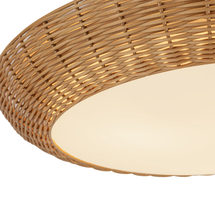 Merida Three Light Flush Mount Rattan-Flush Mounts-Alora-Lighting Design Store