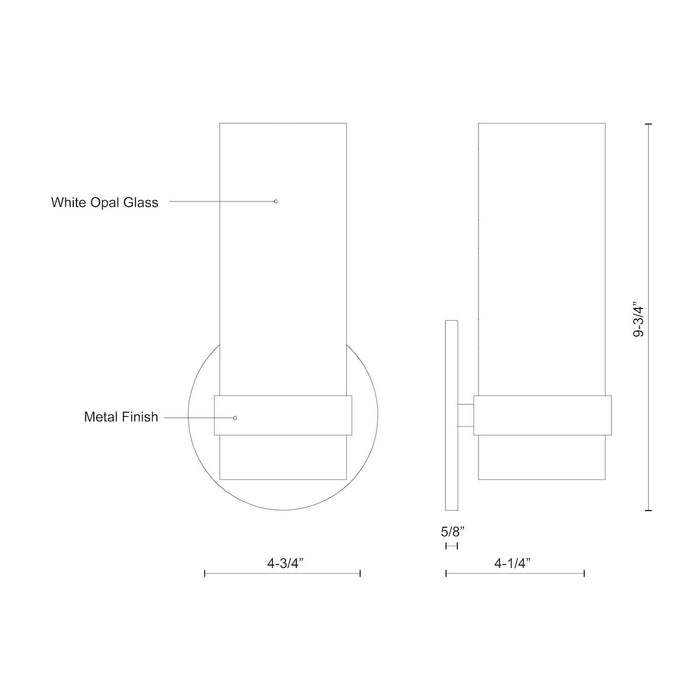 Milano LED Wall Sconce Brushed Nickel-Sconces-Kuzco Lighting-Lighting Design Store