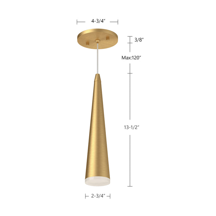 Mina LED Pendant Brushed Gold-Mini Pendants-Kuzco Lighting-Lighting Design Store