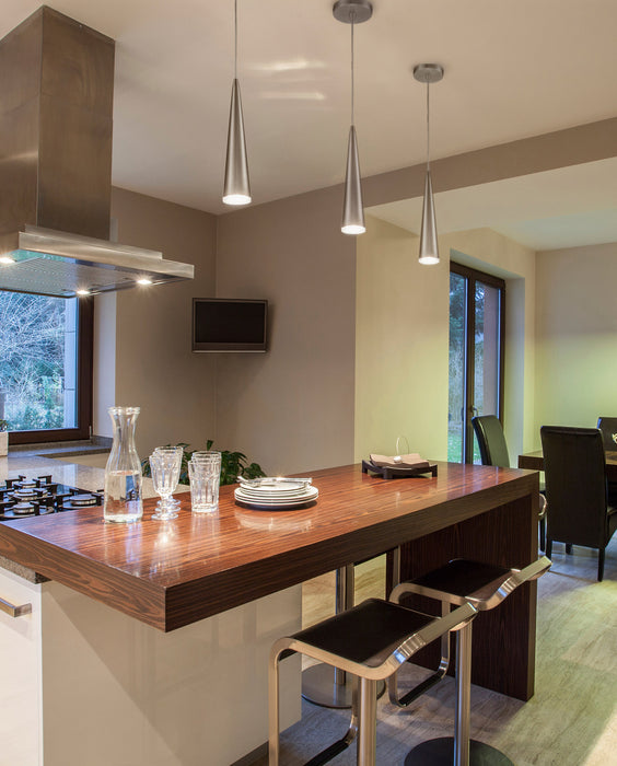 Mina LED Pendant Brushed Nickel-Mini Pendants-Kuzco Lighting-Lighting Design Store