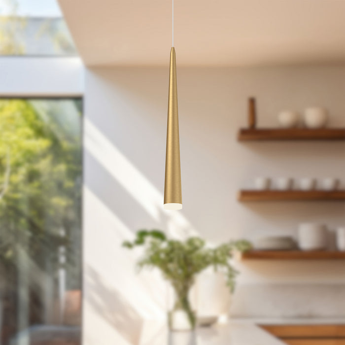 Mina LED Pendant Brushed Gold-Mini Pendants-Kuzco Lighting-Lighting Design Store
